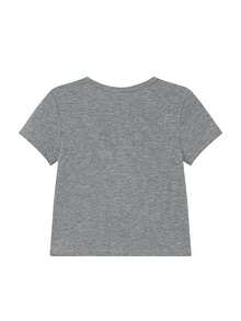 Women's Crew Neck Short Sleeve Solid Color Casual Cropped T-Shirt Summer - Grey - View 2