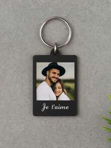 Customized Photo Keychain Souvenir, Can Add Message - Romantic Gift For Valentine's Day Or Anniversary - Multicolor - View 2