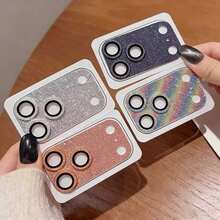 Shockproof Glitter Lens Film Compatible With IPhone 17 Pro Max/17 Pro, Camera Lens Protector Ring, Full Coverage Shiny Crystal Lens Sticker, New Design Mother's Day Gift - Silver - View 6