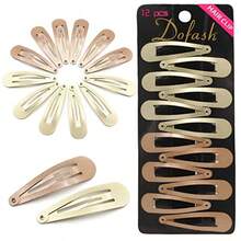2 Mixed colorB - Dofash Snap hair clips metal grips/2in basic hair accessories 12pcs Blonde 6pcs+light brown 6pcs - 2 colores mixtos B - Ver 2