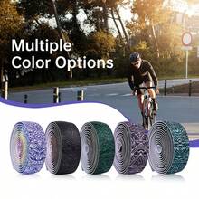 1 par de cinta para manillar de bicicleta de carretera Pollycycle, envoltorio para manillar antideslizante y amortiguador de PU/EVA con tapones para extremos de manillar - Multicolor - Ver 2