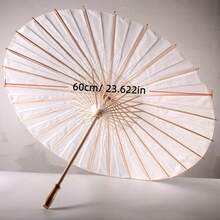 1pc 60" Blank Lacquered Oiled Paper Umbrella Wholesale, DIY White Handpainted Umbrella - White - View 12