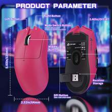 ATTACK SHARK X11SE 三模式超轻游戏鼠标 | 59克 PAW3311 芯片 22000 DPI | 65小时超长续航 支持云游戏，适用于FPS/MOBA游戏 - 查看 9