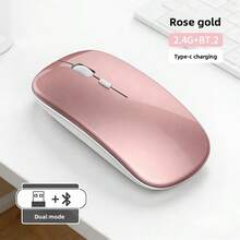 Rechargeable Wireless Mouse, Dual Mode 2.4G+BT5.0, Ultra Slim Silent Portable Mouse With USB Receiver & Type-C Charging For Laptop, PC, Tablet, Office, Home, Travel - View 17