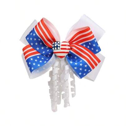 Fashionable, Unique, Fun And Cute Butterfly Hair Clip With American Flag Elements, Suitable For Daily Wear, Casual Outings, Gatherings And Parties. This Is An Excellent Gift For Children's Day, Independence Day, Halloween, Christmas And Birthdays.