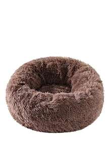 1pc Solid Color Non-Detachable Round Pet Bed, Soft & Comfortable, Machine Washable, Suitable For Cats & Small/Medium Dogs, For Indoor Home Use And Outdoor Carry - Champagne - View 17