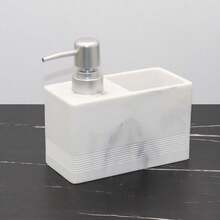 Soap Dispenser/Shower Bottle/Refillable Bottle Kitchen Manual Dish Soap Dispenser Empty Bottle Home Multi-Function Manual Hand Soap Dispenser Bottle Dish Soap Press Empty Bottle Scissors Sponge Storage Bottle - Washbasin - View 9