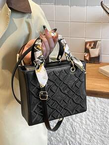 2026 Spring New Niche Design Small Square Bag, Women's Minimalist Casual Personalized Chic Fashion Crossbody Bag - Black - View 4