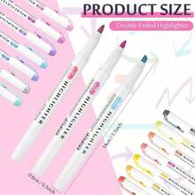 15 Color Fluorescent Pen Set Soft Water Double Headed Mark Pen Marking Note Number Pen Drawing Notebook Diary Student Stationery Office Supplies School Supplies, Student Supplies(Random Style) - Multicolor - View 4