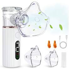 Portable Handheld Nebulizer For Women: Dual Speed Control, Self-Cleaning, Rechargeable Mesh Nebulizer Machine | LED Display | -Grade For COPD, Asthma, Bronchitis | Compact For Home, Travel, | Perfect Mother's Day & Women's Day Gift - 玫瑰金 - 查看 1