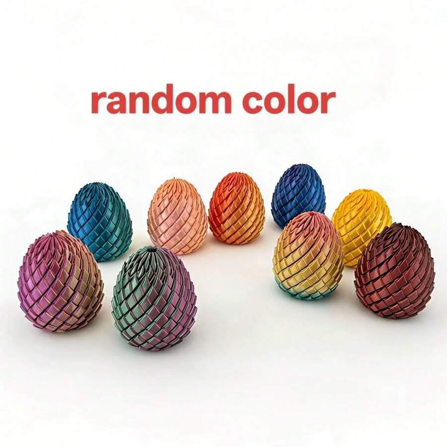 Juguete antiestrés con huevo de dragón de fantasía impreso en 3D | Gadget creativo de descompresión, modelo de colección de escritorio - Multicolor - Ver 1
