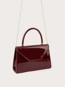 REMANLAND Sac à main miroir de couleur unie à la mode, élégant sac d'affaires pour dames, convient aux filles de fête, étudiantes, mariées. Peut être assorti avec des robes de fête, robes de mariée, robes de soirée, jupes moulantes. Idéal pour les mariages, les rassemblements, les banquets, les fêtes, les bals, et le meilleur cadeau pour les femmes - Rouge foncé - Voir 3