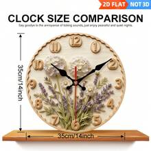 1 Piece Of Modern Minimalist Round Wall Clock, With Clock Face And Small Hands - Silent, Non-Ticking, Battery-Powered, Suitable For Bedroom, Living Room, Office Decoration - Wooden Frame Floral-Themed Clock (10inch, AA Battery Not Included), 2D Flat Design,Centro De Mesa,Furniture Living Room,Stuff For Bedroom,House Deocr,Home Deocr Living Room,Cucco,Furniture - A - View 7