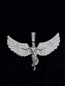 Collier chaîne cubaine en or/argent 23 carats avec pendentif 23 serti de diamants. Collier de luxe avec pendentif diamant étincelant 23 carats. Chaîne cubaine style rappeur hip hop - collier pendentif - Voir 5