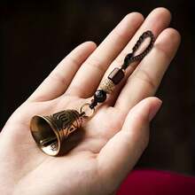 Vintage Copper Alloy Bell Keychain - Stylish Car Key Ring & Bag Charm, Unisex, Perfect Christmas Gift - Multicolor - View 3