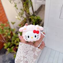 SANRIO 适用于苹果第四代/第四代降噪版耳机的保护套，可爱绵羊/KT猫图案，适用于 Pro 2/Pro，防摔卡通绵羊/KT猫硅胶PVC耳机保护套 - 淺粉色 - 查看 1