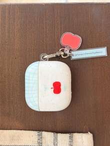 Ốp bảo vệ màu đỏ loang lổ hình quả táo, tương thích với Pro 3, 4, chống ồn chủ động, tương thích với Apple Pro thế hệ thứ 3, Pro 2. - Đỏ - Xem 9