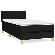 vidaXL Boxspringbett Mit Matratze Schwarz 100x200 Cm Stoff - Black - View 2