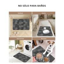 Tapete de Baño de Piedra Tapete de Ducha de Tierra de Diatomea Antideslizante Súper Absorbente de Humedad Ecológico Secado Rápido Fácil de Limpiar Apto para Baños Cocinas - Patchwork Gris - Ver 8