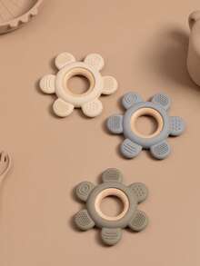 1pc Infant Teething Toy With Flower Design Graspable And Chewable For Babies Newborn Silicone Teething Toy Suitable For Baby Teething Period - Multicolor - View 5