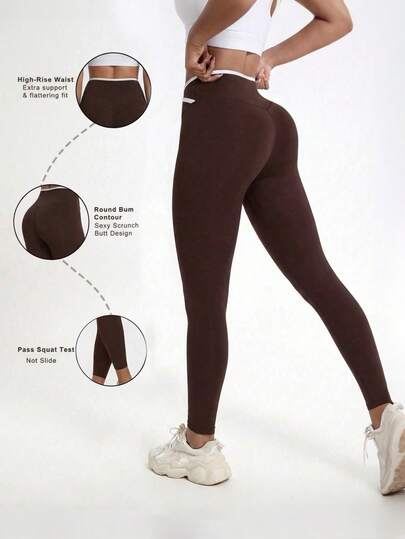 FWH Quần legging công sở thời trang, thiết kế cạp chéo giúp tôn dáng, định hình eo và bụng suốt cả ngày, mang đến vẻ ngoài thanh lịch từ văn phòng đến phòng tập. Thiết kế cạp chéo, dáng ôm sát, định hình eo và bụng, nâng mông, kéo dài chân. Quần legging công sở phối màu tương phản dành cho nữ.