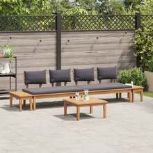vidaXL Outdoor Tisch- und Stuhl-Sets - Braun - Übersicht 4