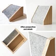 Tiworld Tangga Kayu untuk Hewan Peliharaan 30cm - Permukaan Berbahan Felt - Tangga Anti Selip untuk Anjing dan Kucing - Cocok untuk Tempat Tidur dan Sofa - Hewan Peliharaan Kecil & Sedang - Grey - View 4