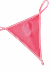 PU Leather Sexy Zipper Dress With Mesh Pants Sexy Outfit - Hot Pink - View 5