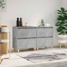 vidaXL Sideboards 2 Stk. Betongrau 60x35x70 Cm Holzwerkstoff - Grey - View 1