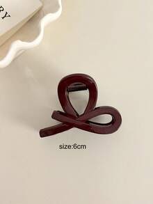 1pc Red Trapezoid Claw Hair Clip, Cherry Red Claw Hair Accessory - Multicolor - View 8