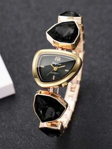 1pc Women's Fashion Personalized Creative Exquisite Elegant Quartz Bracelet Watch (1pc/Set), Watch Box Not Included - Black - View 5