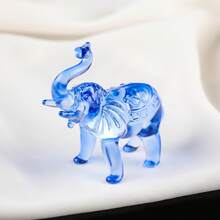 1 pieza Escultura de elefante de cristal transparente, decoración de elefante de vidrio, adecuado para estantería, hogar, sala de estar, oficina, decoración de gabinete, mesa, decoración de entrada, Día de San Valentín, Navidad, regalo de Año Nuevo - Adorno de elefante - Ver 18
