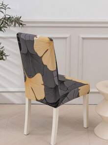 1 pezzo/4 pezzi/6 pezzi fodera per sedia con stampa a foglie e foglie di ginkgo, colore semplice, set da 1/4/6, in tessuto di seta di latte, a prova di animali domestici, anti-polvere, antiscivolo, elastica, si adatta perfettamente, adatta per tutte le stagioni - Multicolore - Visualizzare 5