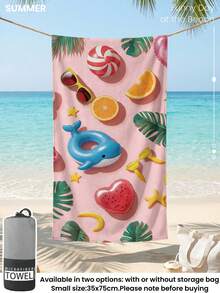 1件裝沙灘浴巾，沙灘必需品，度假與浴室裝飾，超強吸水，適合浴室、游泳、健身、瑜珈，柔軟微纖維，輕量便攜，防風、防曬、防沙，夏季旅行 - 彩色 - 查看 7