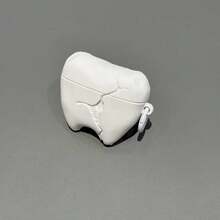 3D Cracked Tooth Earphone Case, Suitable As Gift For Girlfriend - White - View 3