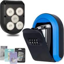 1pc Plastic Password Key Box, Key Storage Box With 4-Digit Password Lock, Suitable For Home, Office, Garage And Outdoor, Can Store Multiple Keys, Indoor/Outdoor Key - Blue - View 1