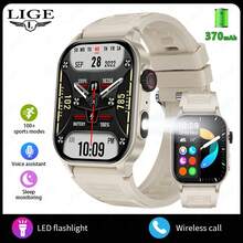 El nuevo smartwatch de LIGE cuenta con una batería de 370mAh, una pantalla HD cuadrada, resistencia al agua, pronóstico del tiempo, reproducción de música, talla grande de 100 funciones de seguimiento de fitness y notificaciones de llamadas. Un smartwatch de fitness multifuncional y elegante. - Ver 15