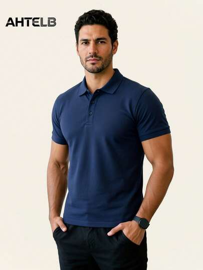 AHTELB 男士夏季 Polo 衫，短袖冰丝 Polo 衫，高品质薄款男士 Polo T 恤，健身服，男士 T 恤，男士礼物，男士上衣，男士钓鱼礼物，男士 T 恤，男装，男士服装，男士 T 恤，男士 T 恤，男士 T 恤，送给朋友、丈夫、男友的礼物