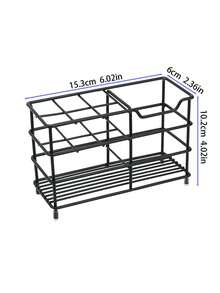 5-Slot 304 Stainless Steel Bathroom Multifunctional Toothbrush Holder, Toothpaste Rack, Bathroom Storage Shelf, Makeup Organizer, Draining Rack, Bathroom Decor - Multicolor - View 12