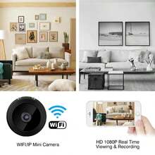 1pc/2pcs Mini Wireless Camera, 1080P HD Smart Night Vision Security Camera, Portable Magnetic Webcam For Home/Outdoor Sports, Real-Time View, TF Card Storage, Rotatable Base, Rechargeable, Motion Detection, Suitable For Home, Car, Office, 24/7 Online, Only Supports 2.4G WiFi - Black - View 8