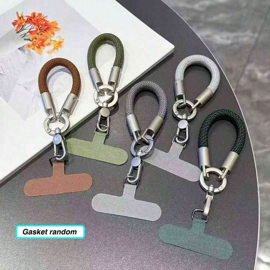 1 Set Personalized Phone Lanyard, Creative Finger Strap 8mm Car Key Chain Pendant, Anti-Lost Anti-Theft Small Hanging Accessory, Fashionable Hanging Chain - Multicolor - View 1
