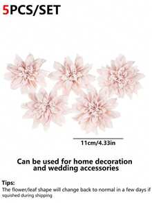 5/15/25pcs Artificial Flowers, Dahlia, Chrysanthemum, Wedding Decor, Fake Plants, Indoor Decoration, Autumn Decor, Garden Autumn Decor, Centerpiece, DIY Candy Box, Party Favors, Decorations, Bridal Wrist Corsage, Bouquet Box, Home Decor Accessories, Valentine's Day, Mother's Day Gift, Flower Box Materials, New Year Decoration - Dusty Pink - View 2