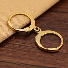 10-20 piezas Pendientes de aro redondos de acero inoxidable, color dorado y plateado, accesorios para hacer joyas DIY, pendientes, suministros de artesanía con cuentas hechos a mano - Accesorios para pendientes de acero inoxidable para hacer tú mismo - Ver 8