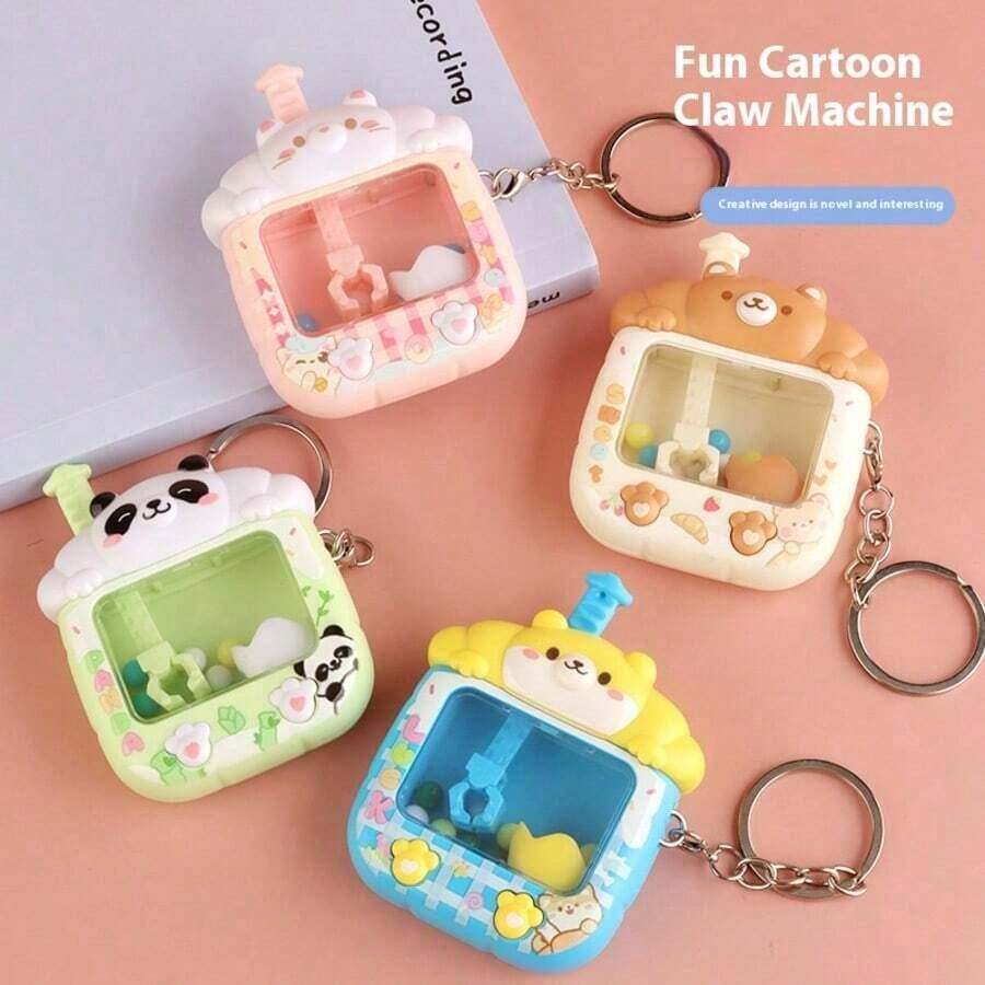 Mini Claw Machine Keychain - Portable Small Doll Catcher Game, Home Plush Grabber Doll, Cute Pendant Accessory (Entertainment Gift), Stitch Toys, Travel Toys, Classroom Fidget Toys, Mini Stuff, Bath Toys, Christmas Stationery, Stress Ball, Birthday Gift, Christmas Gift, Halloween Gift, Perfect Gift - 接球機 [藍色小狗] - 查看 1