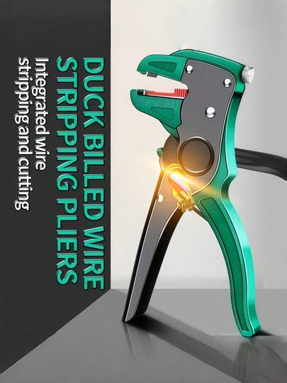 1 Professional Automatic Wire Stripper - Multi-Functional Duckbill Wire Stripper With Cutting, Winding And Dividing Wire Design, Adjustable Tension Control, Comfortable Handle, Suitable For Electricians And Electrical Maintenance Workers