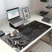 1 pieza Alfombrilla de escritorio grande con temática de samuráis - Alfombrilla extendida para teclado y ratón, adecuada para oficina y juegos, base de goma antideslizante, superficie suave - Compatible con PC, portátiles y escritorios de oficina - Tapete para ratón - Ver 4