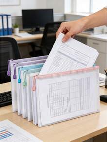 6/3 buah Kantong File Ritsleting Tahan Air Berpetak Super Besar - A4 Transparan, Pengatur Dokumen Tahan Lama untuk Pelajar dan Profesional, Untuk Ruang Kelas & Kantor, Aksesori Meja Kantor, Kotak Penyimpanan, Perlengkapan Sekolah, Hari Guru, Alat Sekolah, Kebutuhan Sekolah - A4 - View 6
