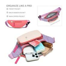 Kids Waist Bags - Block Of Light Pink and Purple Color - View 6