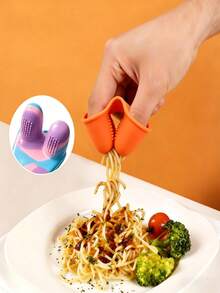 Silicone Snack Finger Picks, Anti-Dirty Chip Grabbers, Reusable Food Picker Clips, Easy Grip Finger Protectors For Eating Chips, Cookies, Popcorn, Keep Hands Clean While Snacking, Cute Multicolor Design, Kitchen Gadget - Multicolor - View 5