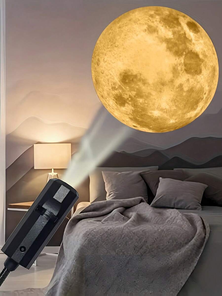 1 Lamp + 3 Moonlight Projection Components. Portable USB-Powered LED Ceiling Star Sky Projector Decor Lamp, 360° Rotatable For Bedroom